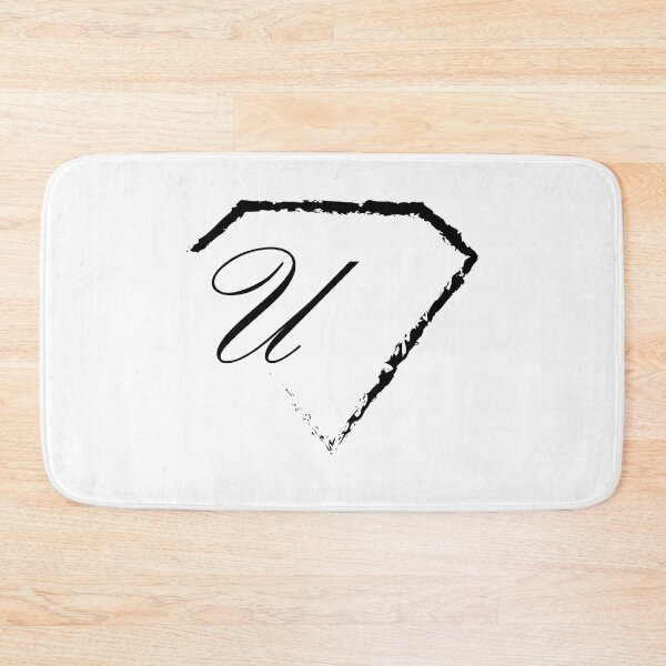 Item preview, U letter monogram initial diamond black designed and sold by mixtape80.