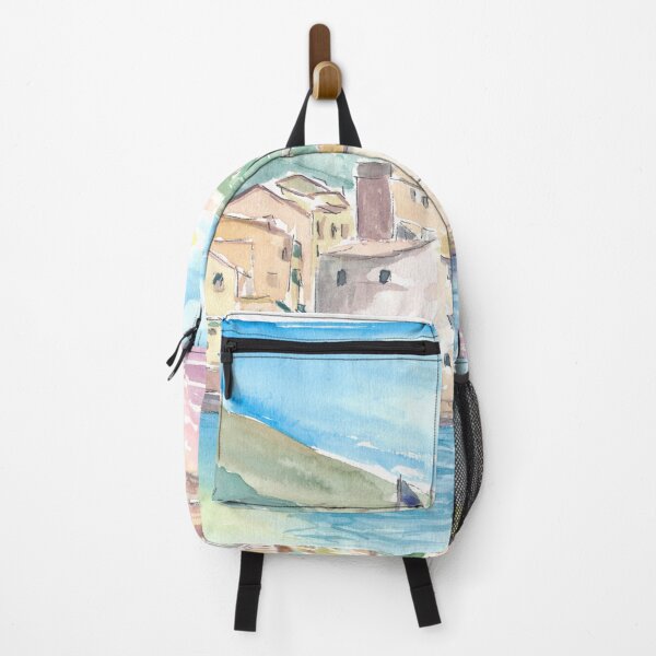 Item preview, Rapallo Sea Front with Harbour Castle and Sun Reflections designed and sold by artshop77.