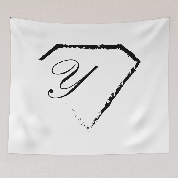 Item preview, Y letter monogram initial diamond black designed and sold by mixtape80.