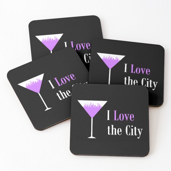 Item preview, I Love the City Purple Cityscape Martini Glass designed and sold by BrianSmith84.