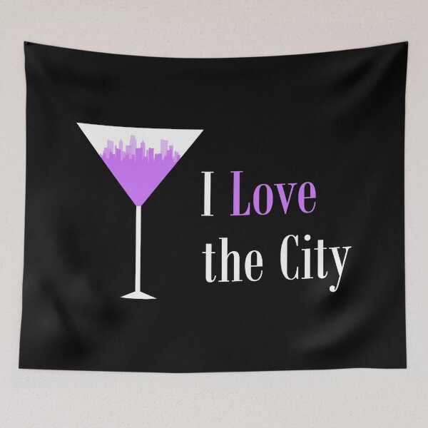 Item preview, I Love the City Purple Cityscape Martini Glass designed and sold by BrianSmith84.