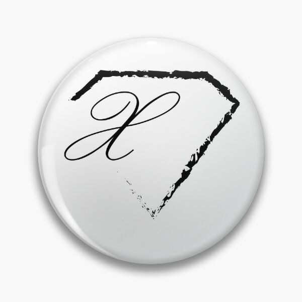 Item preview, X letter monogram initial diamond black designed and sold by mixtape80.