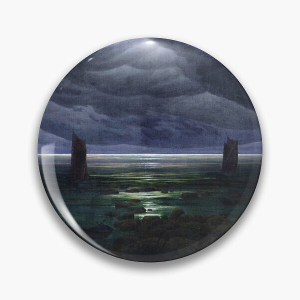 Item preview, HD Caspar David Friedrich - Sea Shore in Moonlight 1835 - 1836 designed and sold by Go Logo Designs.