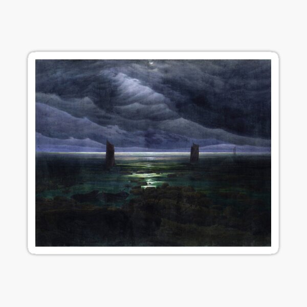 Artikel-Vorschau von HD Caspar David Friedrich - Sea Shore in Moonlight 1835 - 1836, designt und verkauft von gologodesigns.