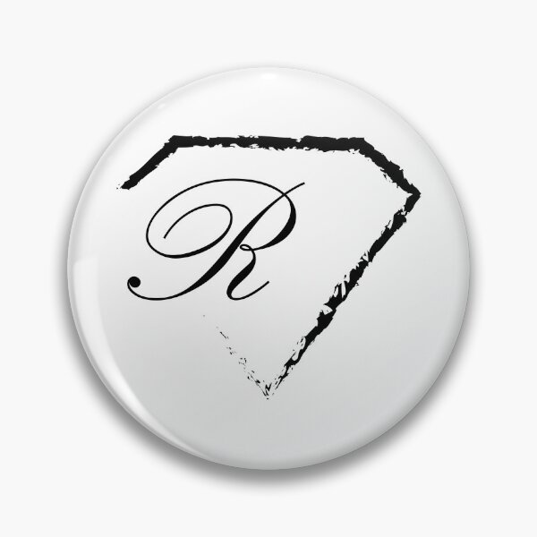 Item preview, R letter monogram initial diamond black designed and sold by mixtape80.
