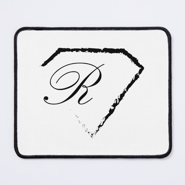 Item preview, R letter monogram initial diamond black designed and sold by mixtape80.