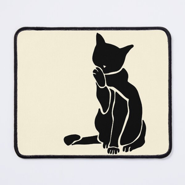 Item preview, Matisse's Cat Var. 1 in Inky Black and Beige designed and sold by ECMazurDesign.