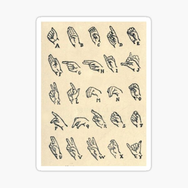 Item preview, Vintage Sign Language Chart designed and sold by BlueSpecsStudio.