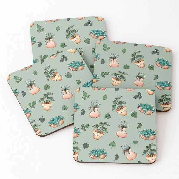 Item preview, Watercolor Potted plants pattern designed and sold by Yakuinie.