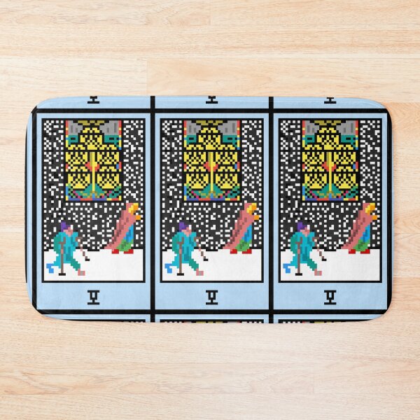 Item preview, Wait, is this pixel art tarot? White - Minor Arcana 'Five of Pentacles' (Design for T-shirt, stickers and other accessories) designed and sold by Pixel Waite.