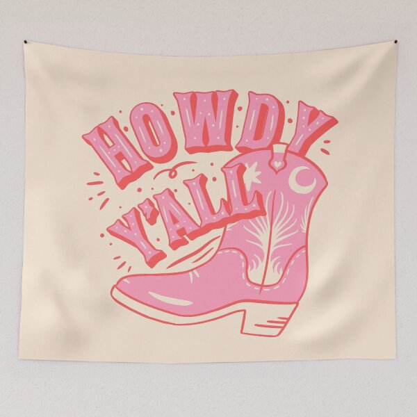 Item preview, HOWDY YALL | HOWDY Y'ALL  Cowboy Boot | Preppy Space Cowgirl Aesthetic | White Background designed and sold by PEARROT.