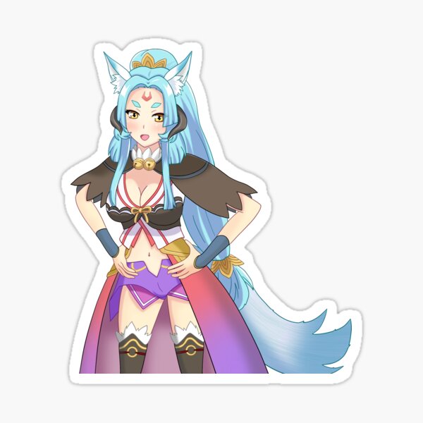 Cute Blue Haired Anime Girl in Qipao Original Artwork Sticker for Sale by  LadyFeatherbutt