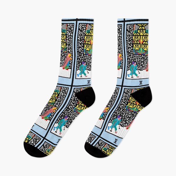 Item preview, Wait, is this pixel art tarot? Black - Minor Arcana 'Five of Pentacles' (Design for T-shirt, stickers and other accessories) designed and sold by Pixel Waite.
