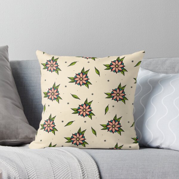 Item preview, Old School Tattoo Flower Pattern designed and sold by SoulArtLove.
