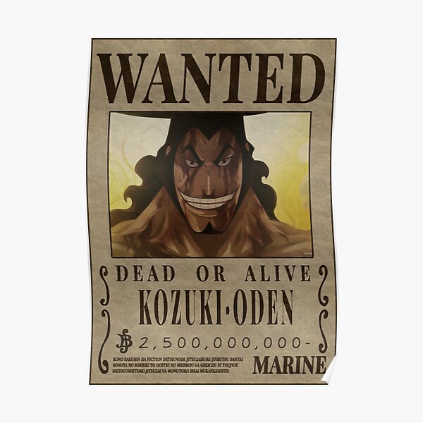 Poster « Kozuki Oden Bounty One Piece Wanted Poster », par