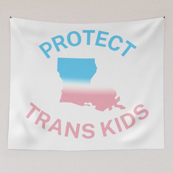 Item preview, Protect Trans Kids Louisiana - Transgender Flag - Protect Transgender Children - Curved Design designed and sold by SayWhatYouFeel.