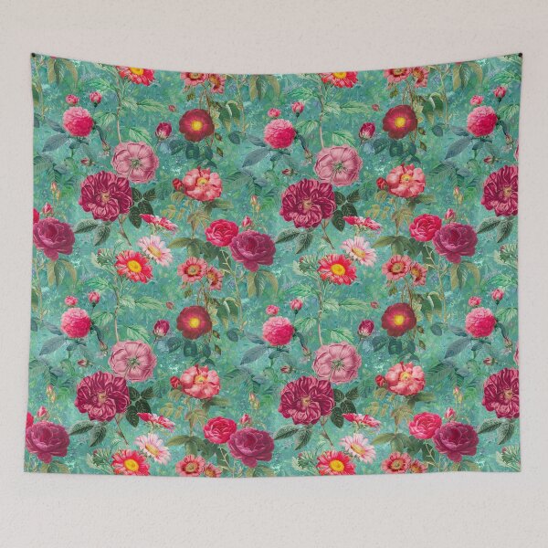 Artikelvorschau, Stilvolle Vintage Blumenmuster Himmel, Pflanzen Muster, botanische Illustration, Vintage grün floral entworfen und verkauft von ZeinabTaha.