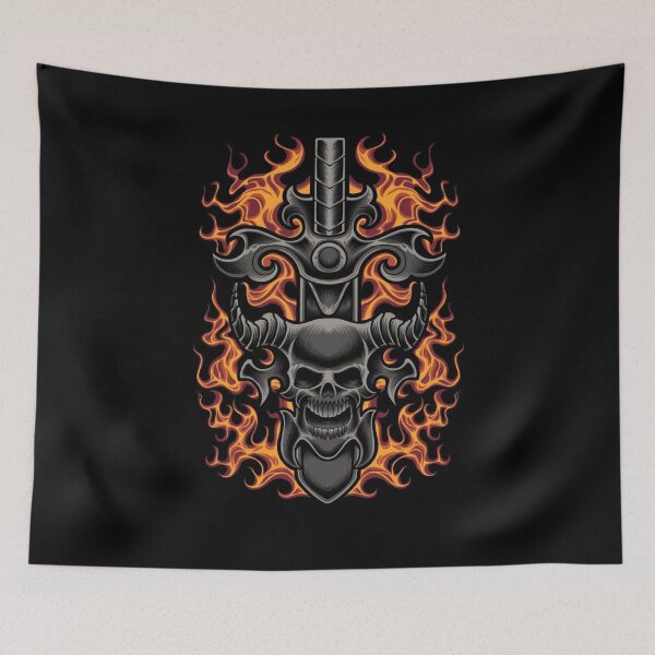Item preview, skull head on flame  designed and sold by jayron88.
