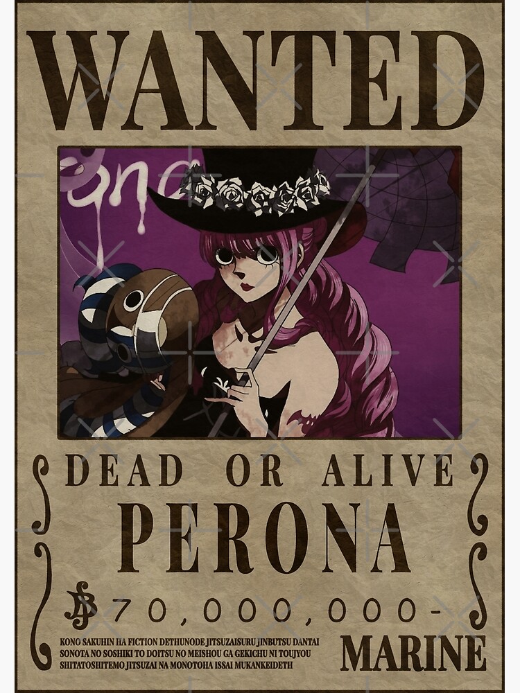 Perona Bounty One Piece Wanted Poster Metal Print By Onepiecewanted