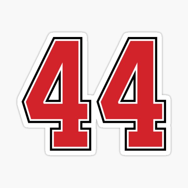 Sports Number 44, red black color lucky sport forty four