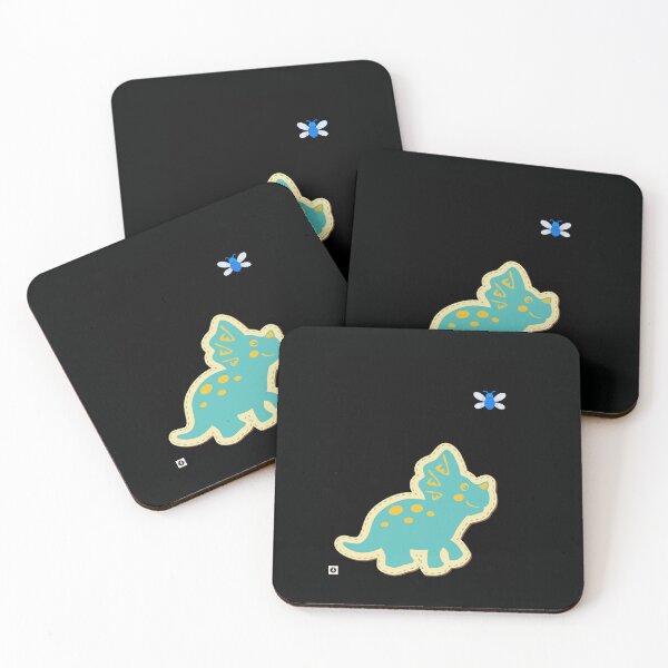 Item preview, Cute Baby Triceratops Chasing Blue Bumble Bee designed and sold by ForscarlettPub.