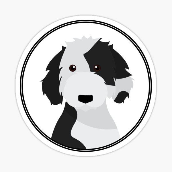 Black and White Sheepadoodle Sticker