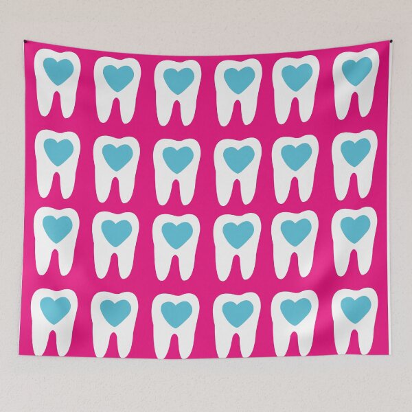 Item preview, funny teeth. Cute tooth art. Dentist pattern design. designed and sold by Denisse diseno.