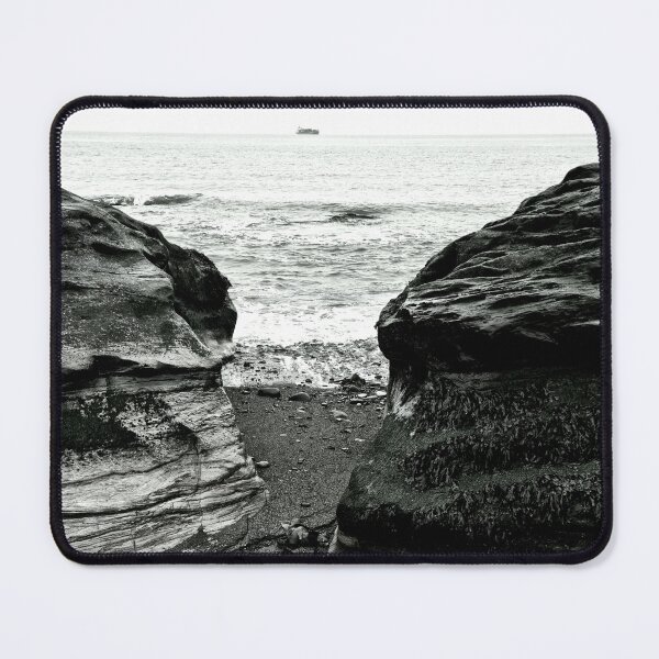 Item preview, Rocky Dysart beach in black and white designed and sold by S-and-W-4ever.