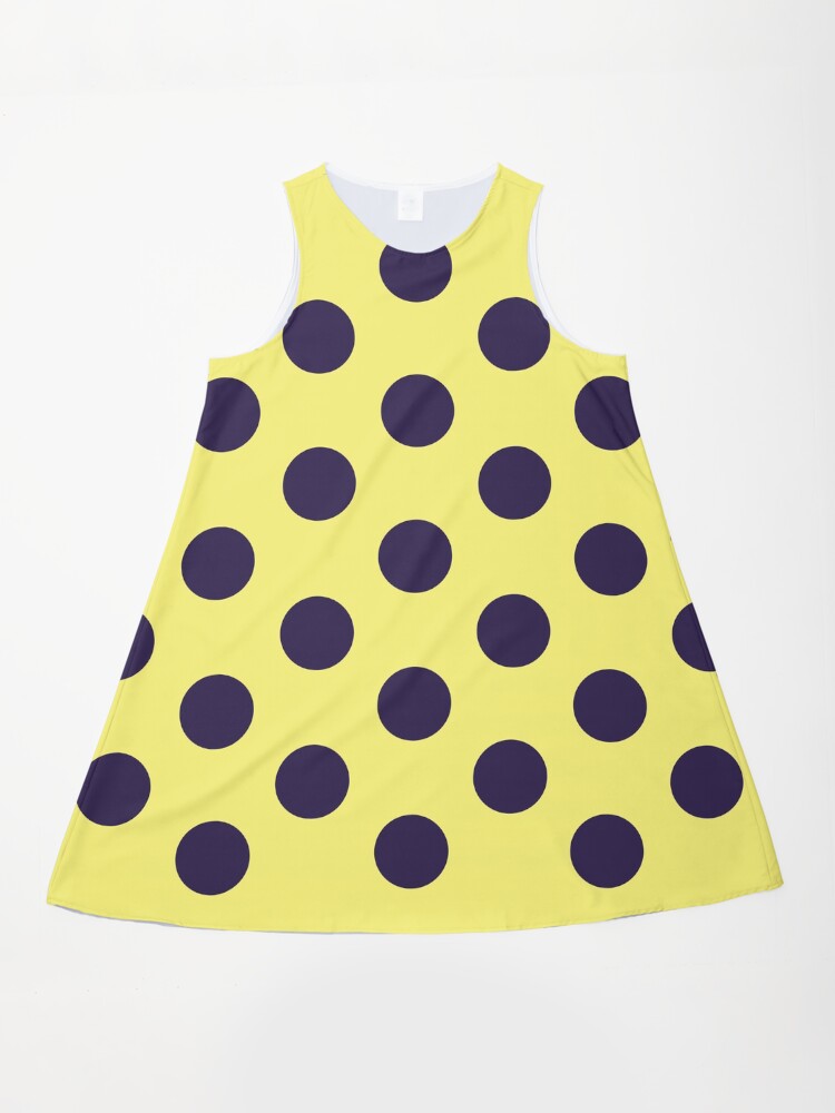 Medium NAVY BLUE and YELLOW POLKA DOTS" A-Line Dress for Sale by  RachelMacht | Redbubble