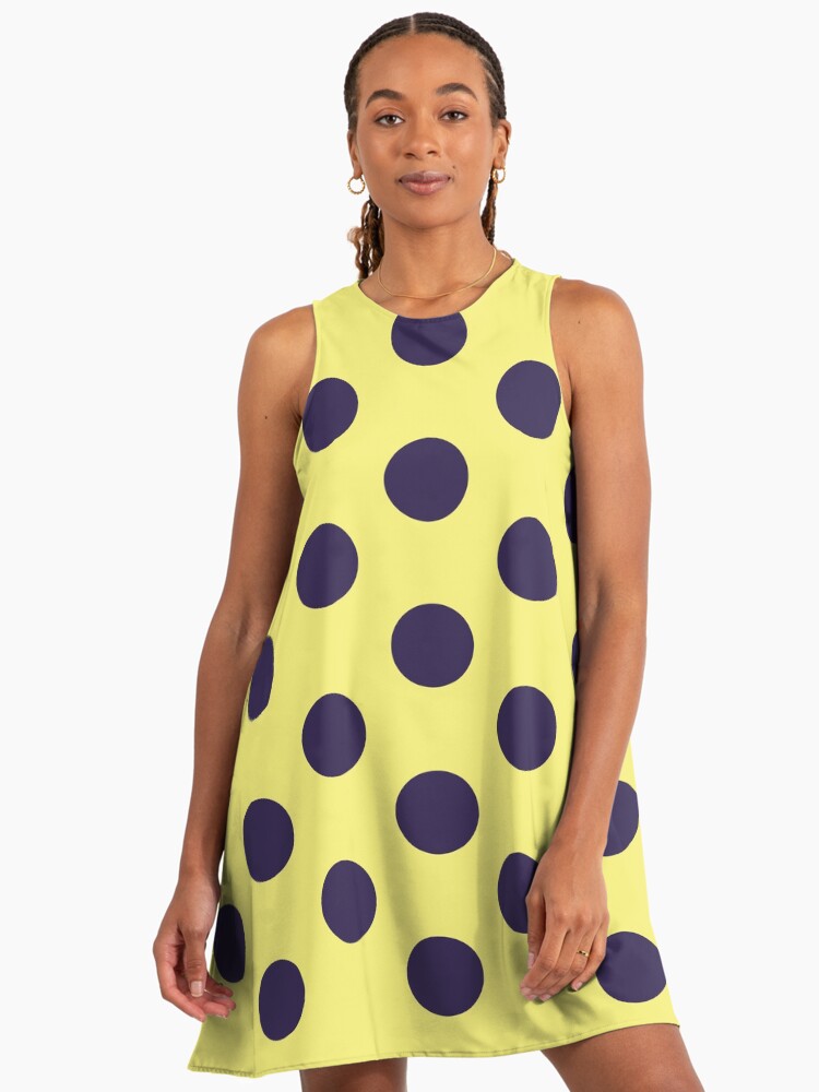 Medium NAVY BLUE and YELLOW POLKA DOTS" A-Line Dress for Sale by RachelMacht | Redbubble Medium NAVY BLUE and YELLOW POLKA DOTS" A-Line Dress for Sale by RachelMacht | Redbubble