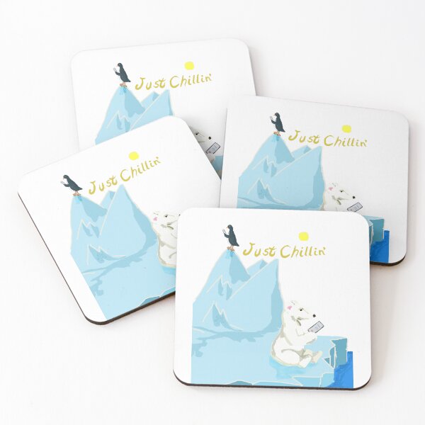 Item preview, Polar Bear Paul and Pierre the Penguin are Just Chillin on an Iceberg designed and sold by VerdeDoodleDuck.