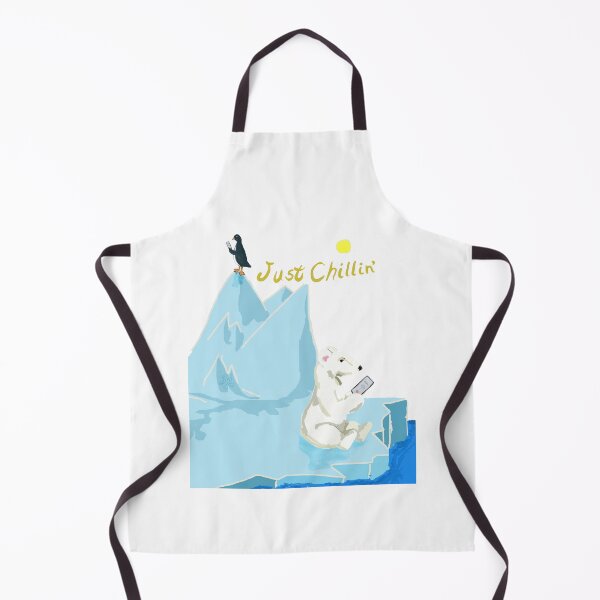 Item preview, Polar Bear Paul and Pierre the Penguin are Just Chillin on an Iceberg designed and sold by VerdeDoodleDuck.