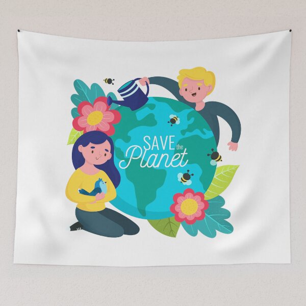 Item preview, Save the Planet Floral Bees designed and sold by NestaReign.