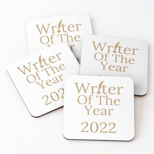 Item preview, Writer Of The Year 2022 - Gold Text White Background designed and sold by TheKnightWriter.