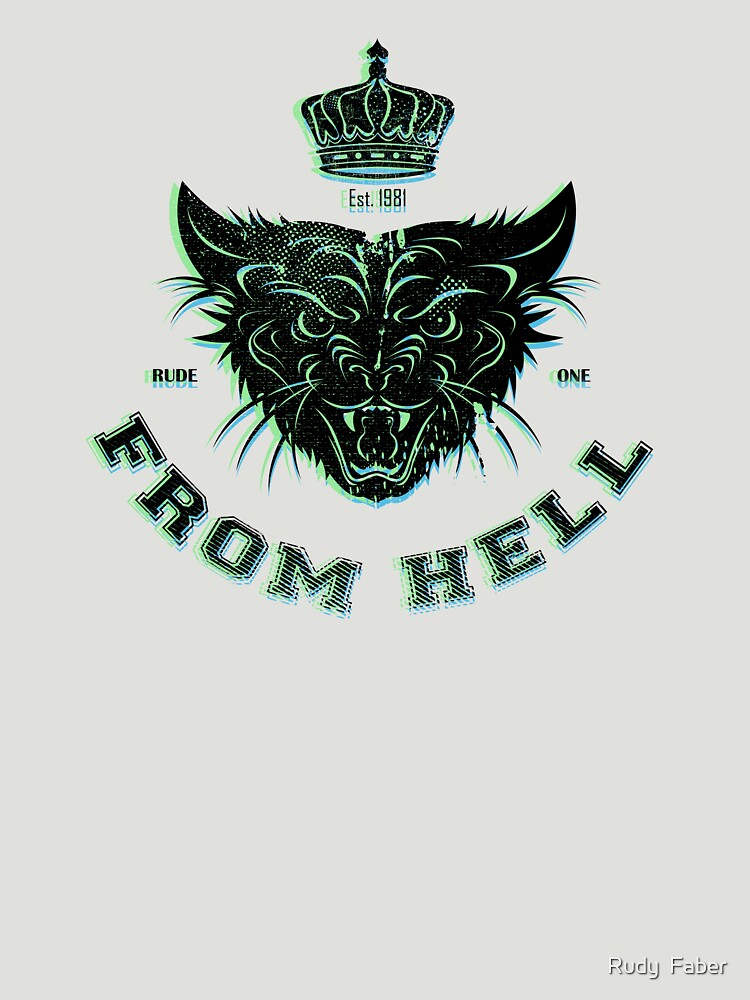 Thumbnail 7 of 7, Essential T-Shirt, Pussy From Hell - stencil - offset Black designed and sold by Rudy Faber.
