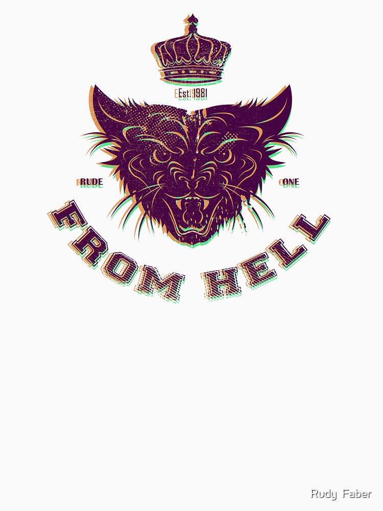 Thumbnail 7 of 7, Essential T-Shirt, Pussy From Hell - stencil - offset Purplee designed and sold by Rudy Faber.