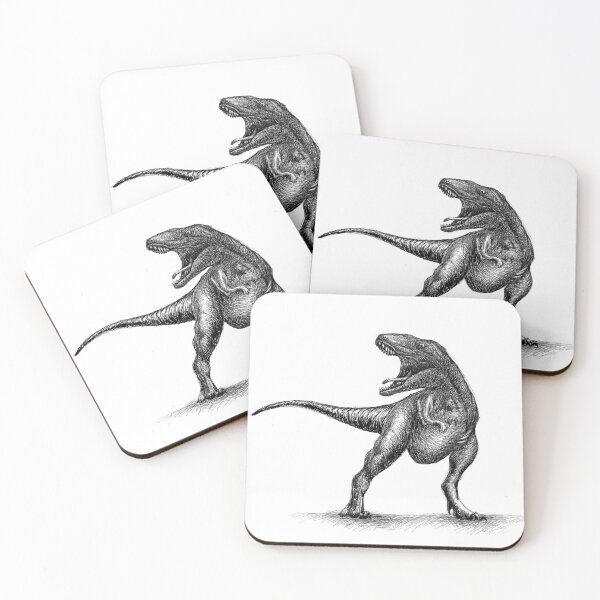 Item preview, Dinosaur Hand Drawn Digital Illustration in Black and White designed and sold by Wiggly Lines.