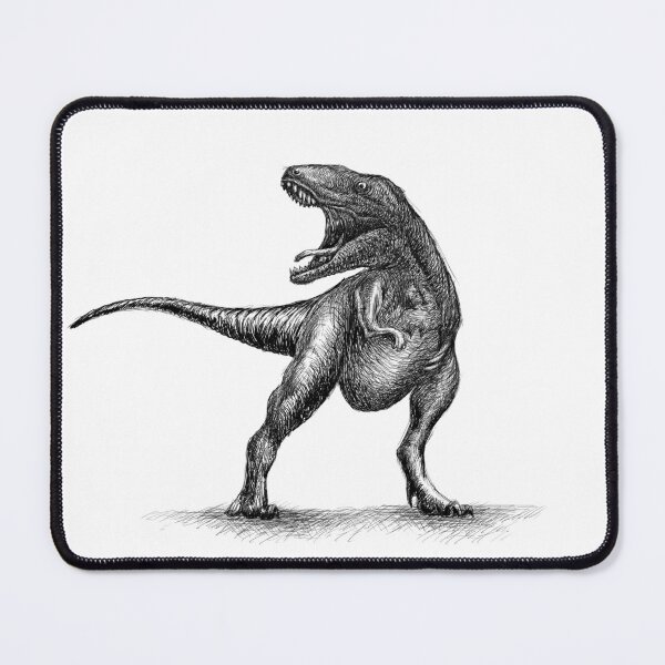 Item preview, Dinosaur Hand Drawn Digital Illustration in Black and White designed and sold by Wiggly Lines.