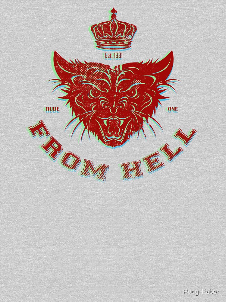 Thumbnail 7 of 7, Essential T-Shirt, Pussy From Hell - stencil - offset Red designed and sold by Rudy Faber.