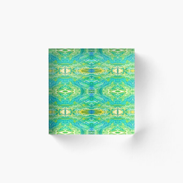 Item preview, Abstract Green, Yellow, Blue, and White Painting designed and sold by Creative-Voyage.