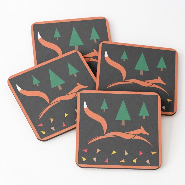 Fox In The Forest | Twenty Four Wild Coasters (Set of 4)