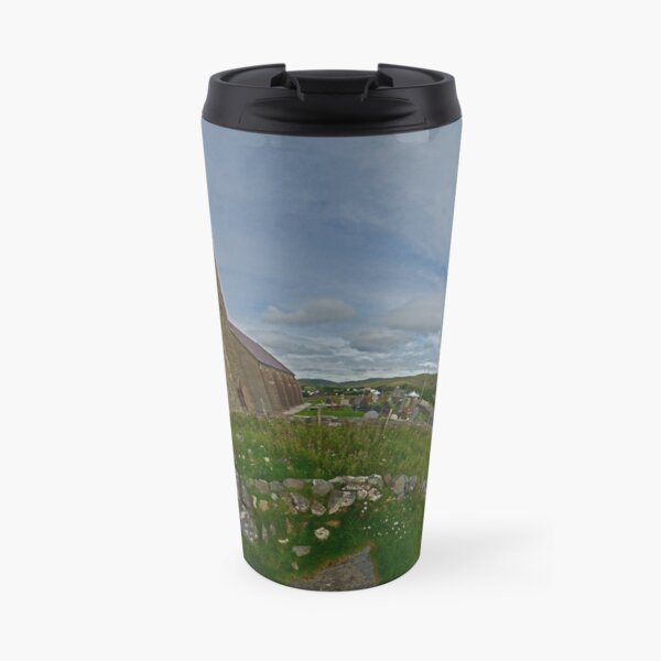Glencolmcille Panorama with Church Travel Mug