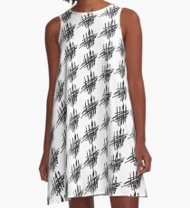 Charcoal Abstract A-Line Dress
