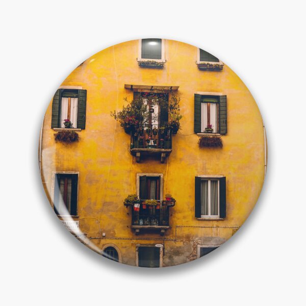 Item preview, Peach and Greens  Windows  in Venice & Colorful Italian house  designed and sold by anisbbmbrush.