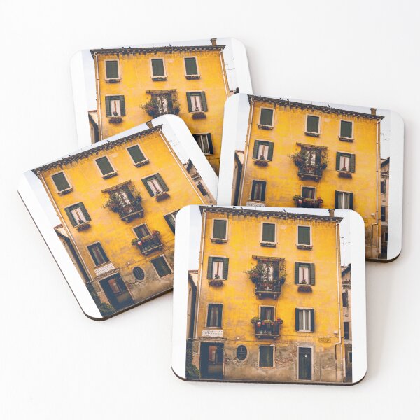 Item preview, Peach and Greens  Windows  in Venice & Colorful Italian house  designed and sold by anisbbmbrush.