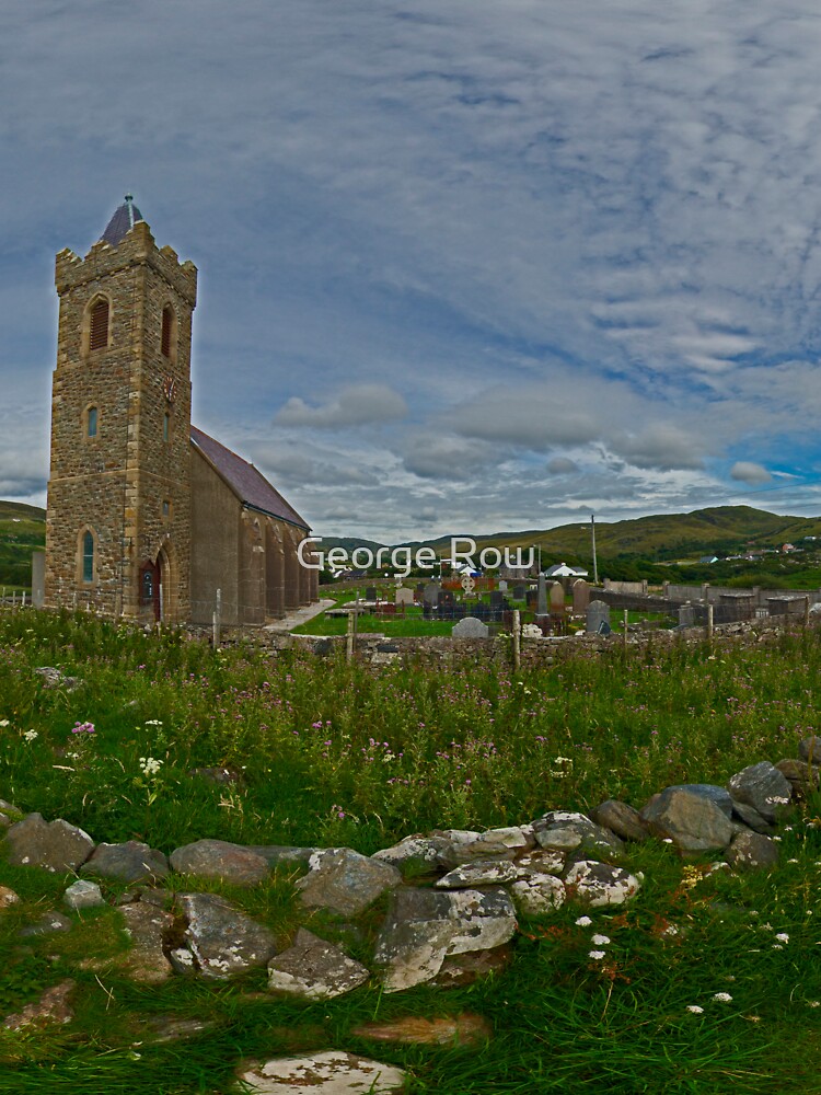 "Glencolmcille Panorama with Church" Tshirt for Sale by VeryIreland