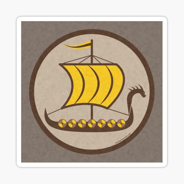 Yellow Sails Viking Ship Nordic Boat | Twenty Four Wild Sticker