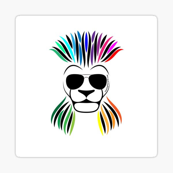 Rainbow Rockstar Lion | Twenty Four Wild Sticker