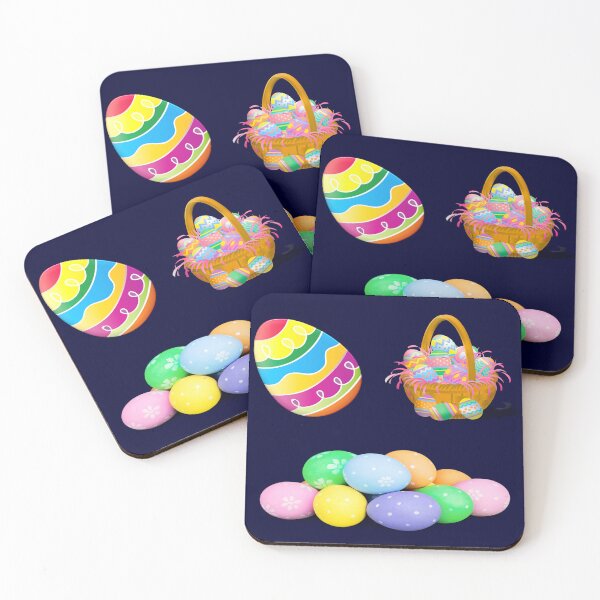 Item preview, happy easter colorful design of easter bunny and eggs basket designed and sold by DahliaBlanche.