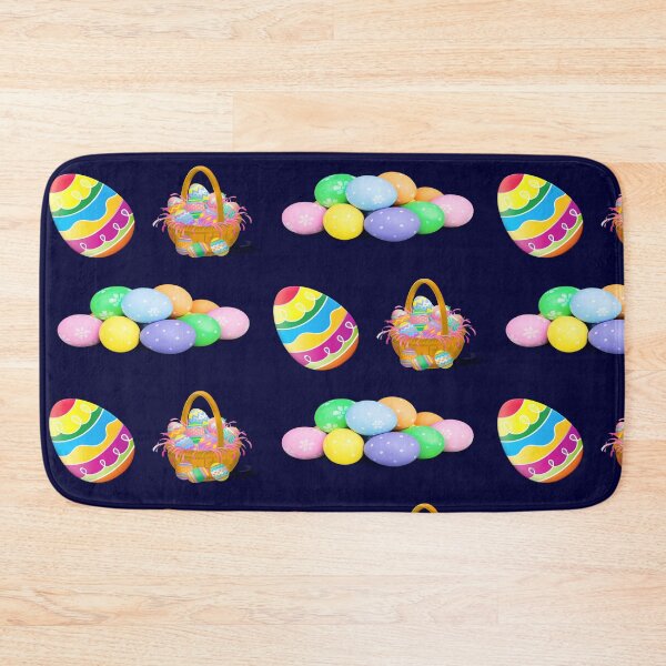 Item preview, happy easter colorful design of easter bunny and eggs basket designed and sold by DahliaBlanche.